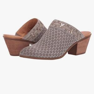 Frye Jacy Perf Mule Suede Wax Leather Mules Taupe Bone Size 7.5 Women's